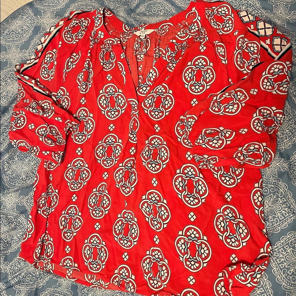 Crown & ivy 3/4 length sleeve shirt